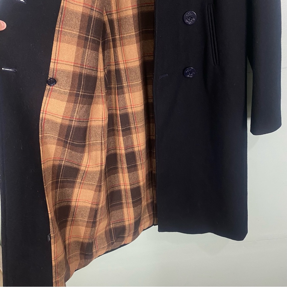 Dolce & Gabbana Wool Pea Coat‎ Black Leather Back Patch XS - Picture 12 of 13